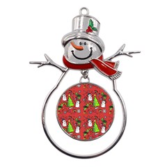 Santa Snowman Gift Holiday Metal Snowman Ornament by Pakjumat