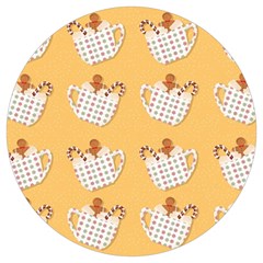 Background Stars Pattern Wallpaper Round Trivet by Pakjumat