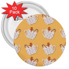 Christmas December Autumn Pattern 3  Buttons (10 Pack)  by Pakjumat