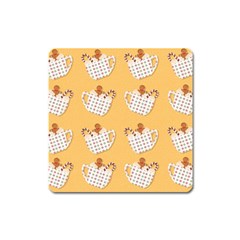 Christmas December Autumn Pattern Square Magnet by Pakjumat