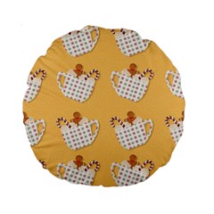 Christmas December Autumn Pattern Standard 15  Premium Round Cushions by Pakjumat