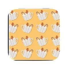 Christmas December Autumn Pattern Square Metal Box (black) by Pakjumat