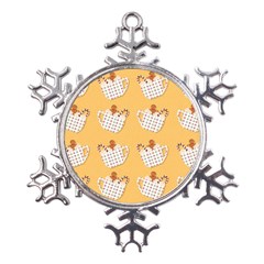 Christmas December Autumn Pattern Metal Large Snowflake Ornament by Pakjumat