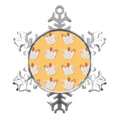 Christmas December Autumn Pattern Metal Small Snowflake Ornament by Pakjumat