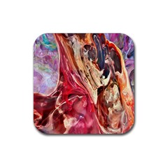 Marbling Blend  Rubber Coaster (square) by kaleidomarblingart