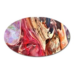 Marbling Blend  Oval Magnet by kaleidomarblingart