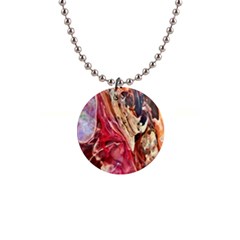 Marbling Blend  1  Button Necklace by kaleidomarblingart