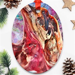 Marbling Blend  Oval Ornament (two Sides) by kaleidomarblingart