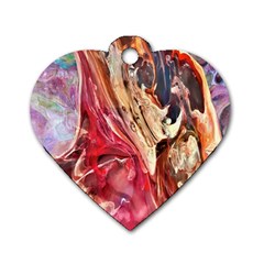 Marbling Blend  Dog Tag Heart (one Side) by kaleidomarblingart