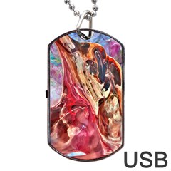 Marbling Blend  Dog Tag Usb Flash (two Sides) by kaleidomarblingart