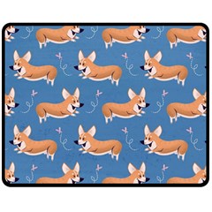 Corgi Patterns Fleece Blanket (medium) by Amaryn4rt