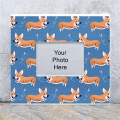 Corgi Patterns White Wall Photo Frame 5  X 7  by Amaryn4rt