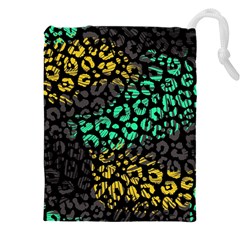 Abstract Geometric Seamless Pattern With Animal Print Drawstring Pouch (4xl) by Amaryn4rt