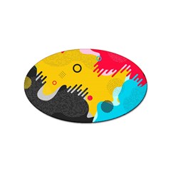 Abstract Colorful Pattern Shape Design Background Sticker Oval (10 Pack)