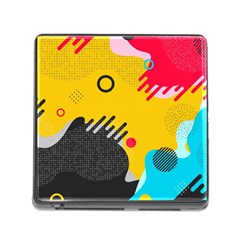 Abstract Colorful Pattern Shape Design Background Memory Card Reader (square 5 Slot) by Amaryn4rt