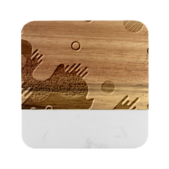 Abstract Colorful Pattern Shape Design Background Marble Wood Coaster (square) by Amaryn4rt