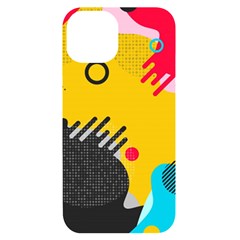 Abstract Colorful Pattern Shape Design Background Iphone 14 Black Uv Print Case by Amaryn4rt