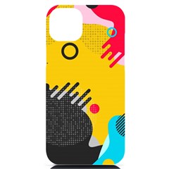 Abstract Colorful Pattern Shape Design Background Iphone 14 Plus Black Uv Print Case by Amaryn4rt