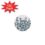 Green and Gold Eucalyptus Leaf 1  Mini Buttons (100 pack)  Front