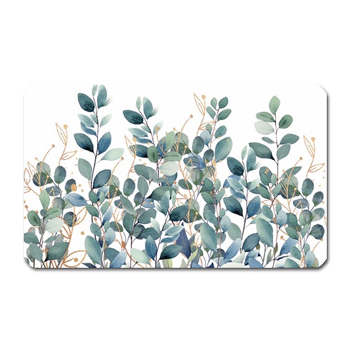 Green and Gold Eucalyptus Leaf Magnet (Rectangular)