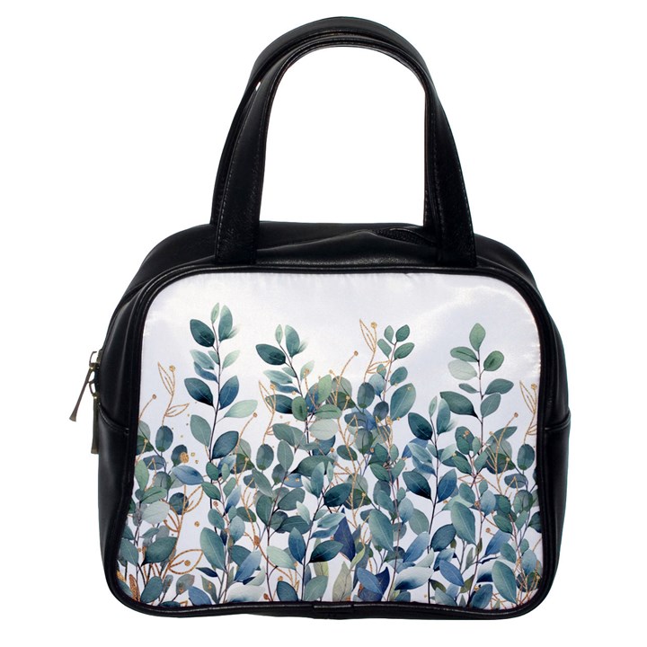 Green and Gold Eucalyptus Leaf Classic Handbag (One Side)