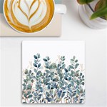 Green and Gold Eucalyptus Leaf UV Print Square Tile Coaster  Front