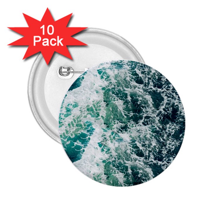 Blue Ocean Waves 2.25  Buttons (10 pack) 