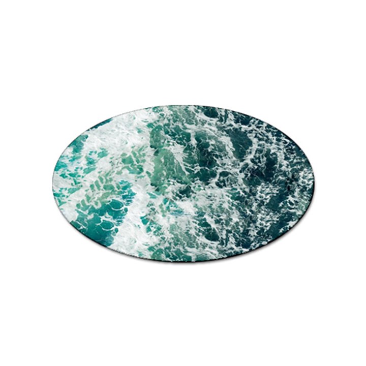 Blue Ocean Waves Sticker (Oval)