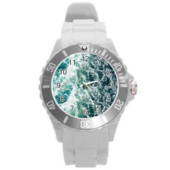 Blue Ocean Waves Round Plastic Sport Watch (l) by Jack14