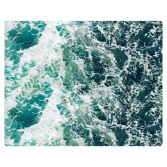 Blue Ocean Waves Two Sides Premium Plush Fleece Blanket (medium) by Jack14