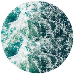 Blue Ocean Waves Wooden Puzzle Round by Jack14