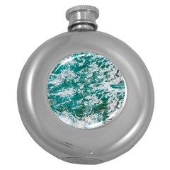 Blue Ocean Waves 2 Round Hip Flask (5 Oz) by Jack14