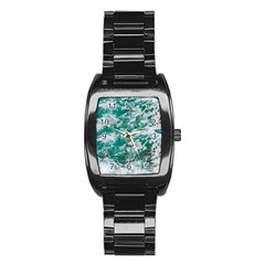 Blue Ocean Waves 2 Stainless Steel Barrel Watch by Jack14