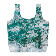 Blue Ocean Waves 2 Full Print Recycle Bag (l) by Jack14