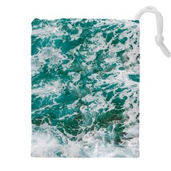 Blue Ocean Waves 2 Drawstring Pouch (5xl) by Jack14