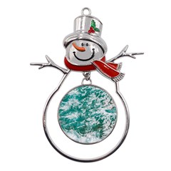 Blue Ocean Waves 2 Metal Snowman Ornament by Jack14