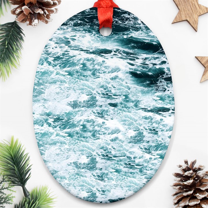 Ocean Wave Oval Ornament (Two Sides)