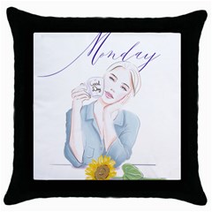 Monday 1 Throw Pillow Case (black) by SychEva