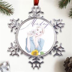 Monday 1 Metal Large Snowflake Ornament by SychEva