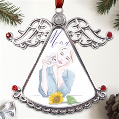 Monday 1 Metal Angel With Crystal Ornament by SychEva