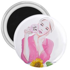 Girl Pink 3  Magnets by SychEva