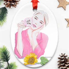 Girl Pink Ornament (oval)