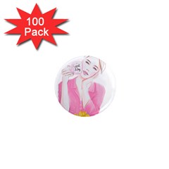 Girl Pink 1  Mini Magnets (100 Pack)  by SychEva