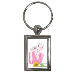 Girl Pink Key Chain (rectangle) by SychEva