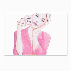 Girl Pink Postcard 4 x 6  (pkg Of 10) by SychEva