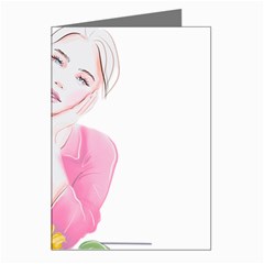 Girl Pink Greeting Cards (pkg Of 8) by SychEva