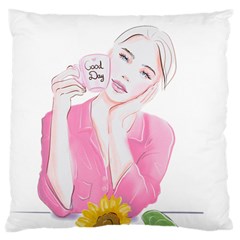 Girl Pink Standard Premium Plush Fleece Cushion Case (two Sides) by SychEva