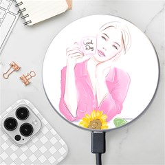 Girl Pink Wireless Fast Charger(white) by SychEva