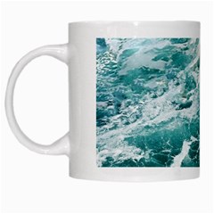 Blue Crashing Ocean Wave White Mug by Jack14