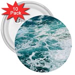 Blue Crashing Ocean Wave 3  Buttons (10 pack)  Front